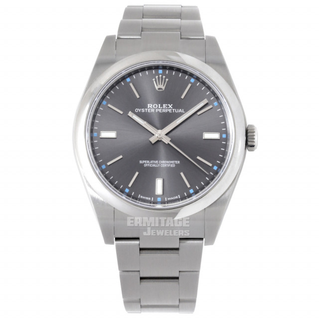 39 mm Rolex Oyster Perpetual 114300 Steel on Oyster with Rhodium Dial